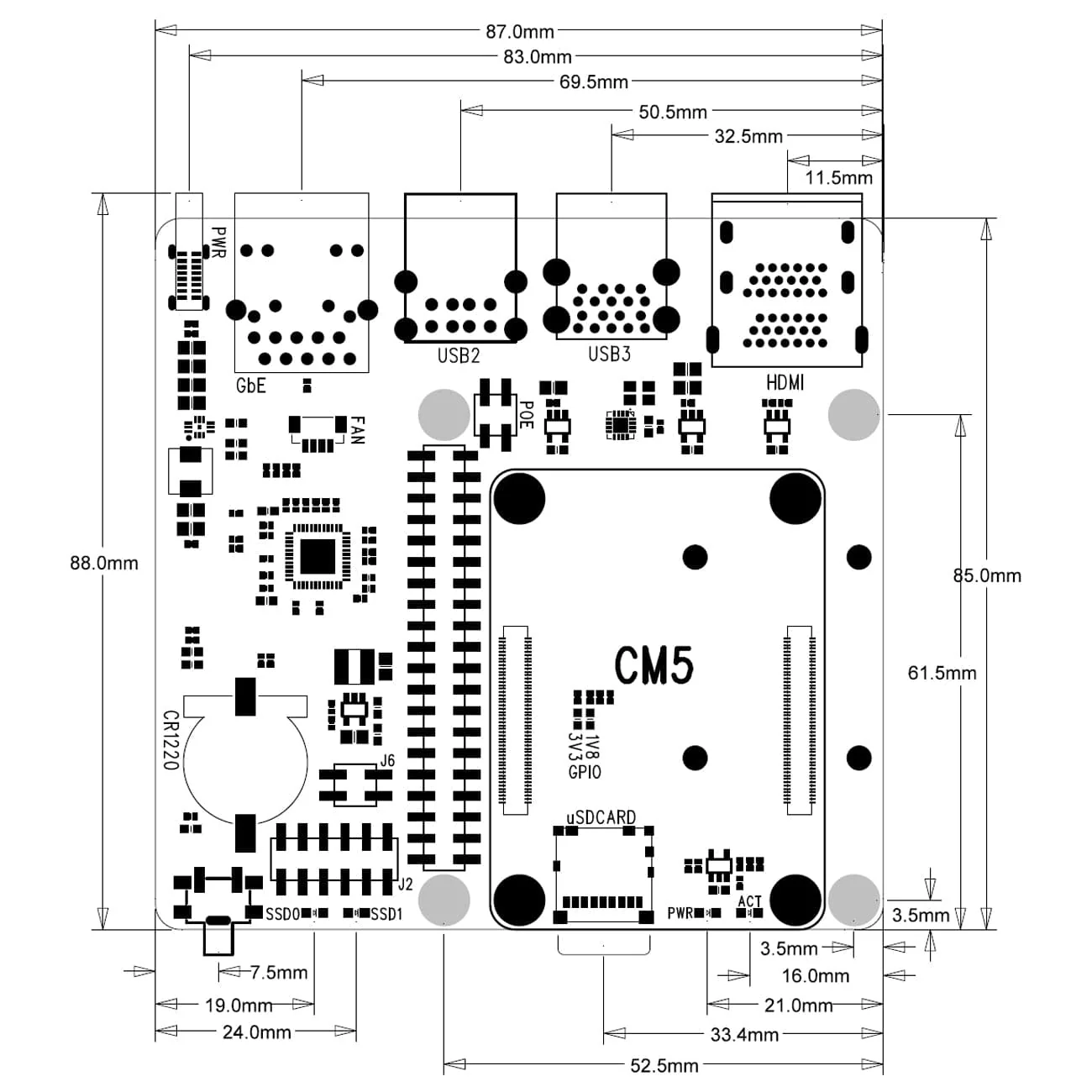 SupTronics X1500 Dual NVMe IO Board for CM5 - Image 10
