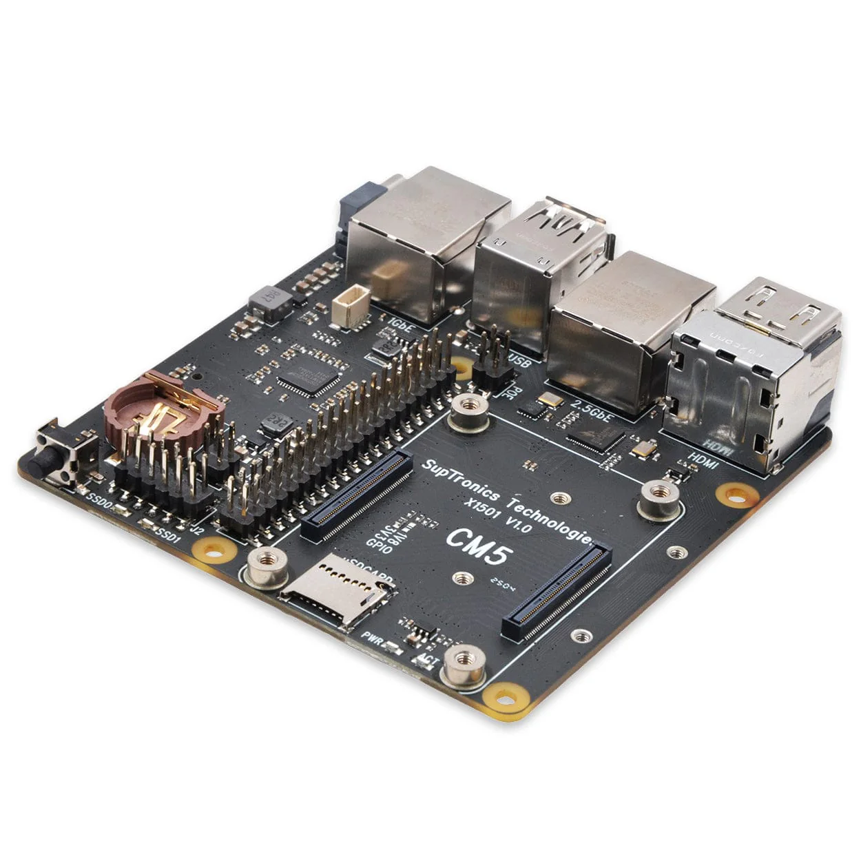 SupTronics X1501 Dual Ethernet Dual NVMe IO Board for CM5
