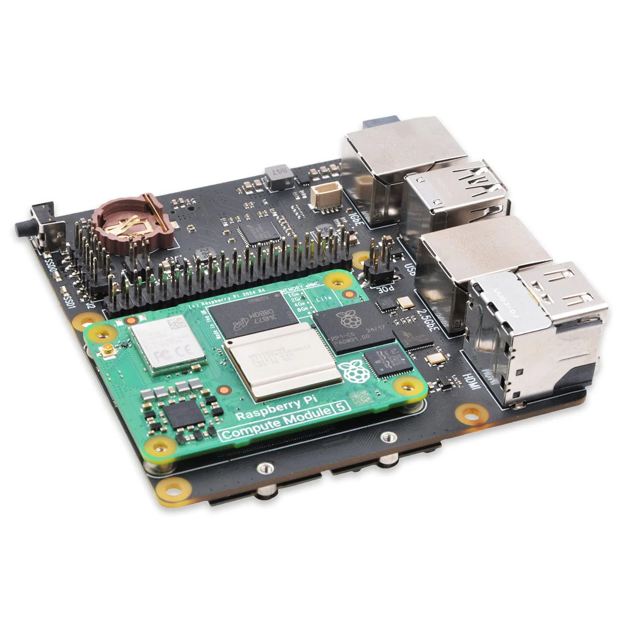SupTronics X1501 Dual Ethernet Dual NVMe IO Board for CM5 - Image 4