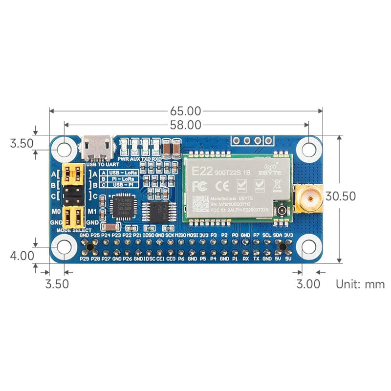 SX1268 LoRa HAT for Raspberry Pi (433MHz) - Image 6