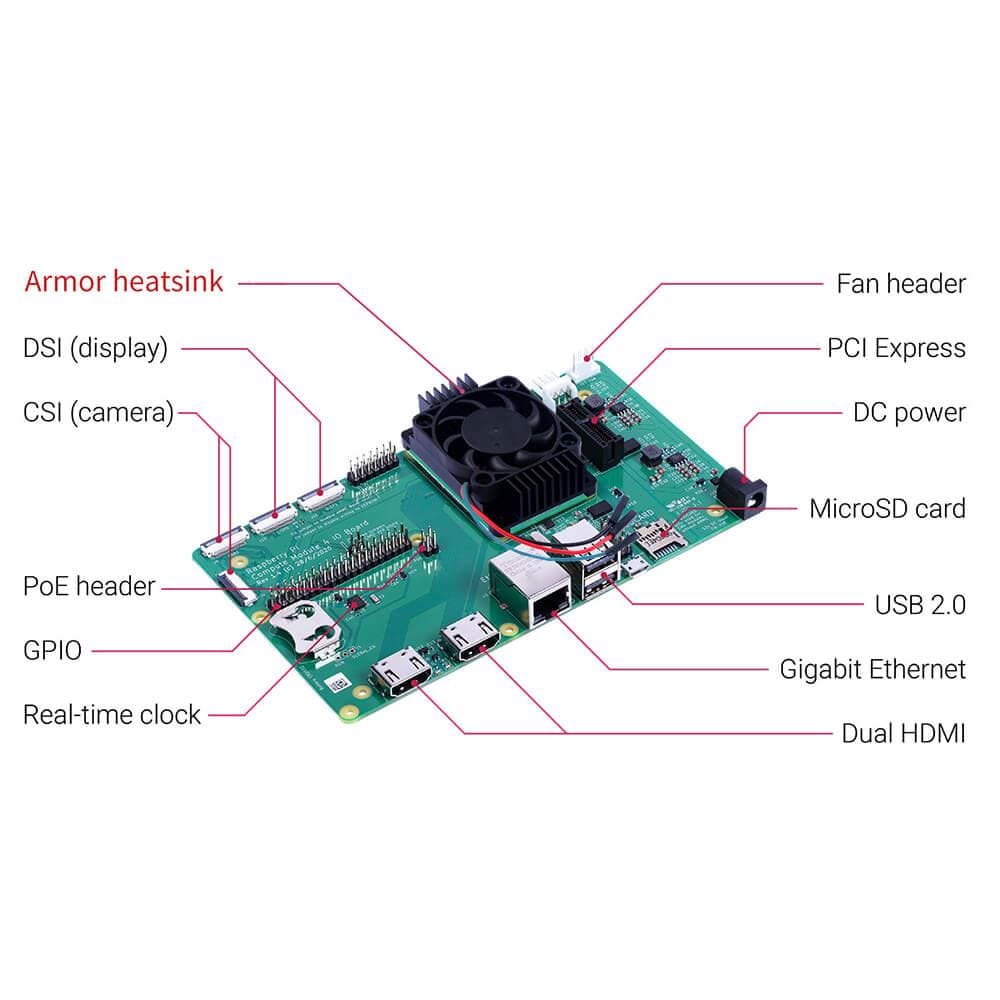 Tall Aluminium Heatsink & Fan for Raspberry Pi Compute Module 4 (CM4) - Image 5