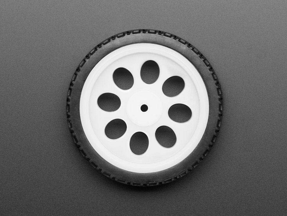 Thin White Wheel for TT DC Gearbox Motors - 65mm Diameter - Image 2