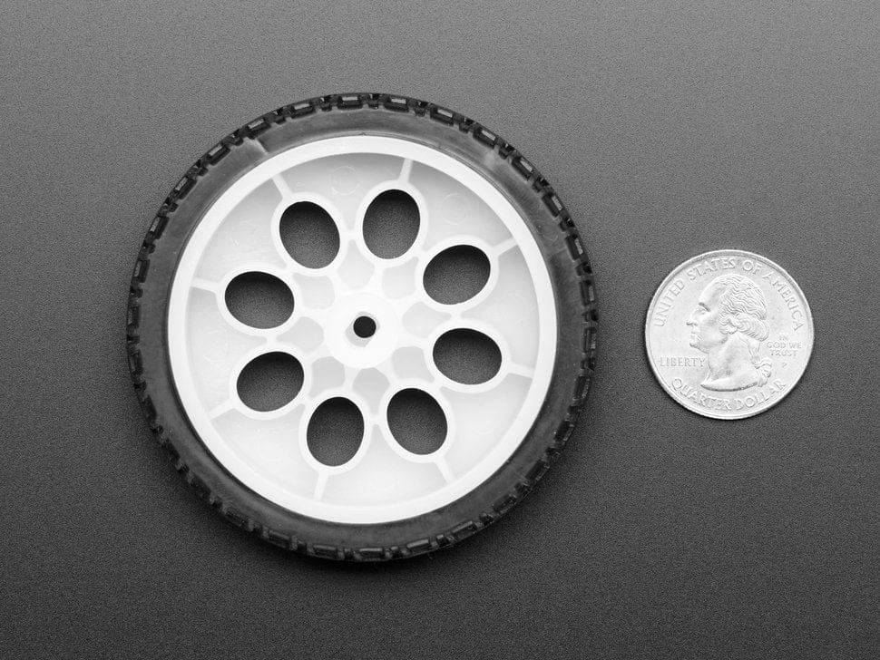 Thin White Wheel for TT DC Gearbox Motors - 65mm Diameter - Image 3