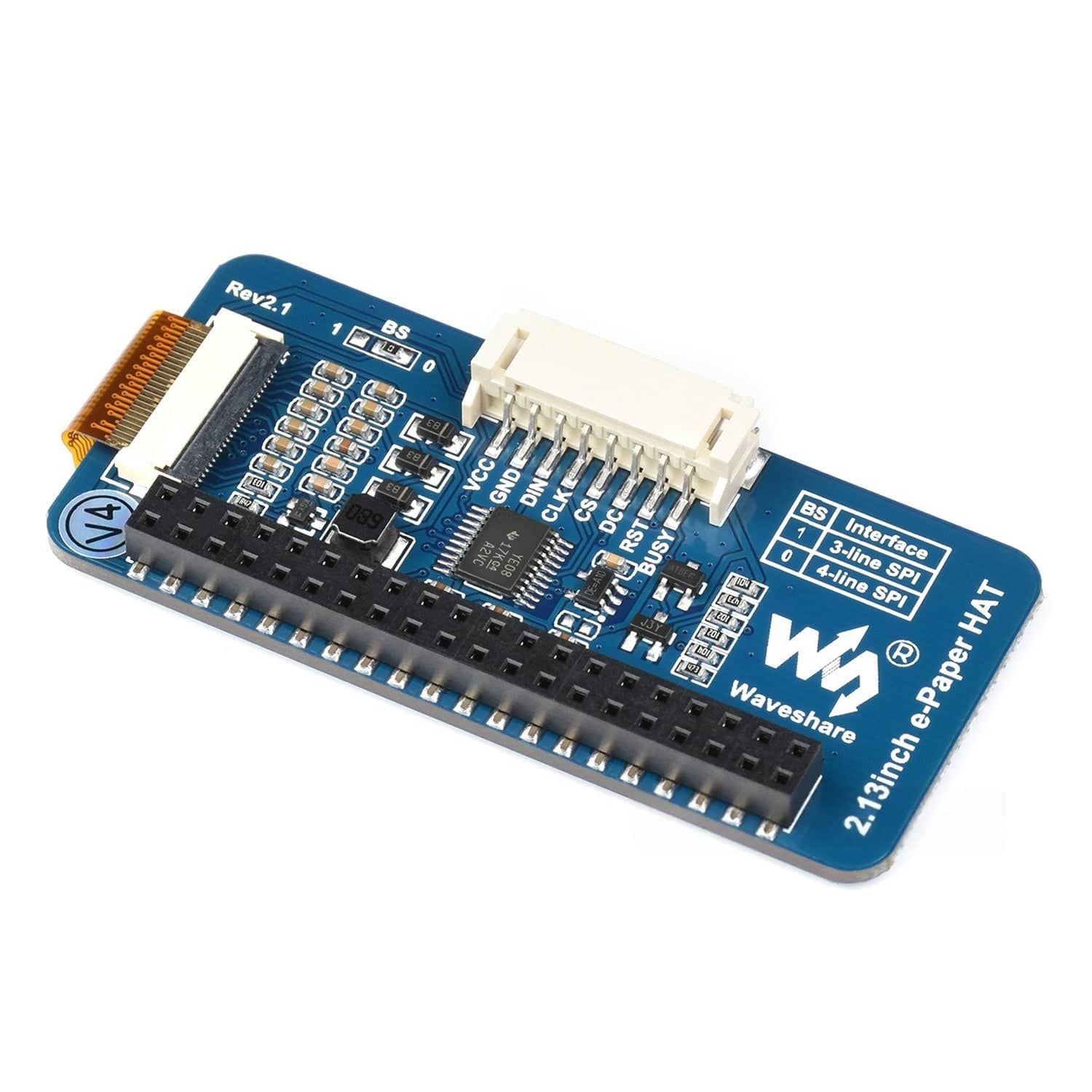 2.13" ePaper Display HAT (B) - Red/Black/White (250x122) - Image 2