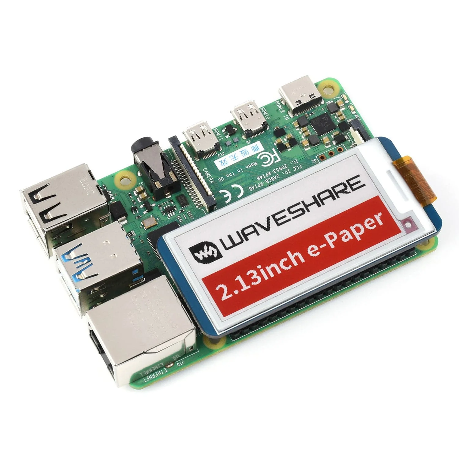 2.13" ePaper Display HAT (B) - Red/Black/White (250x122) - Image 6
