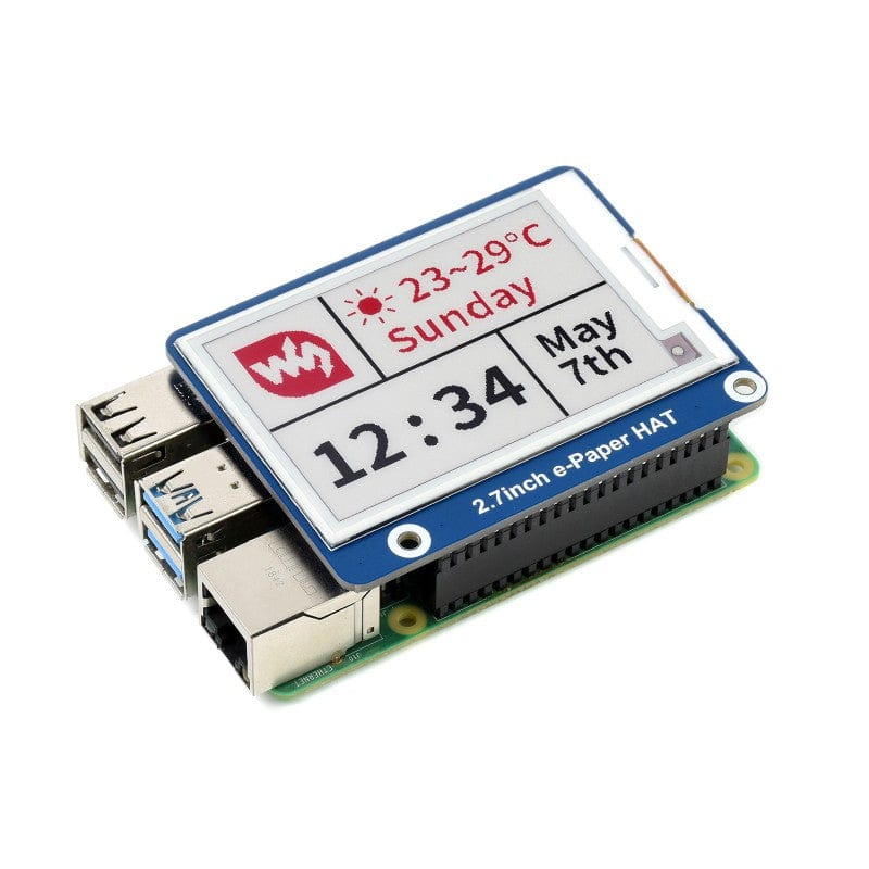 2.7" ePaper HAT (B)- Red/Black/White (264x176) [discontinued] - Image 2
