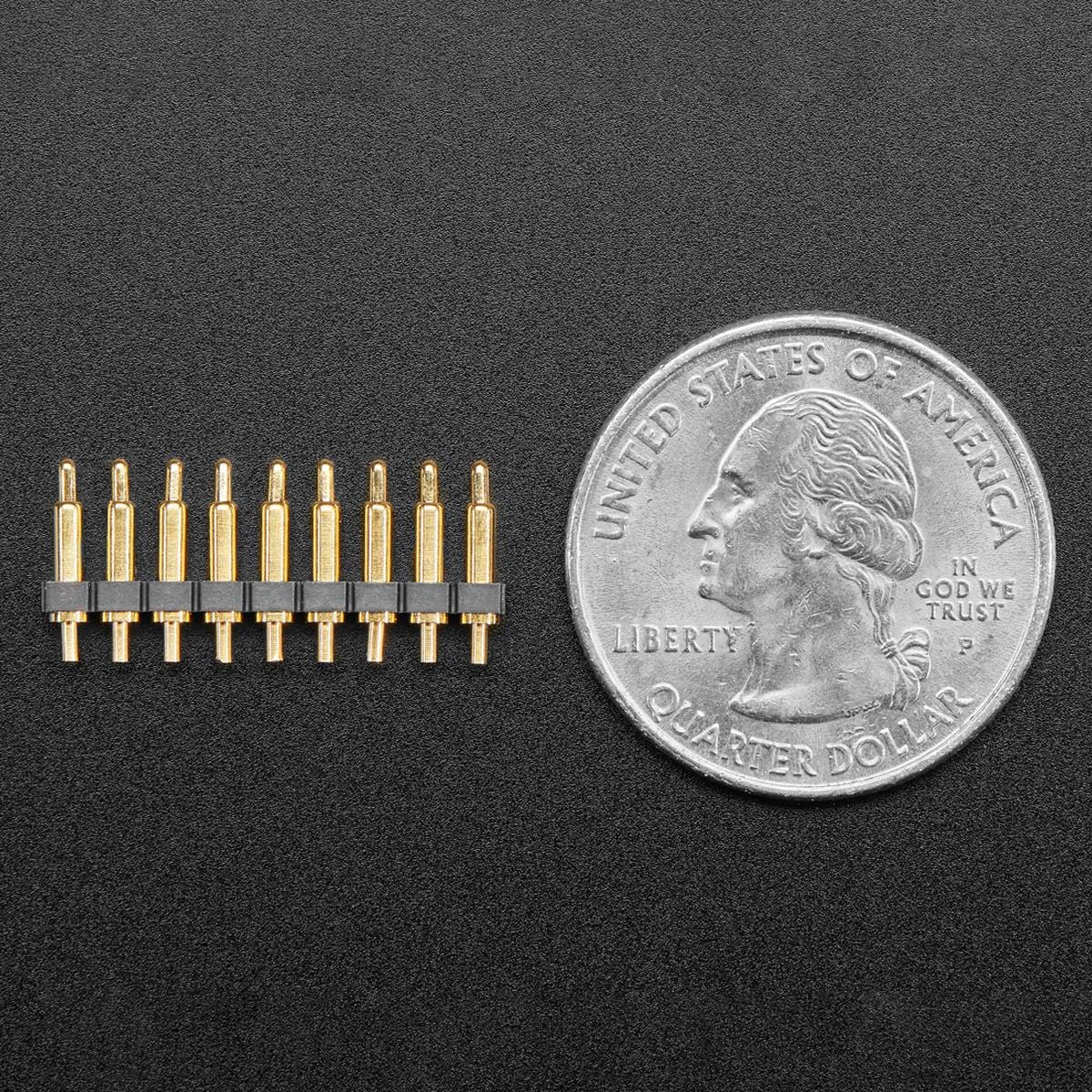 Through Hole Inline Pogo Pin Header - 9 Pins with 0.1" Spacing - Image 2