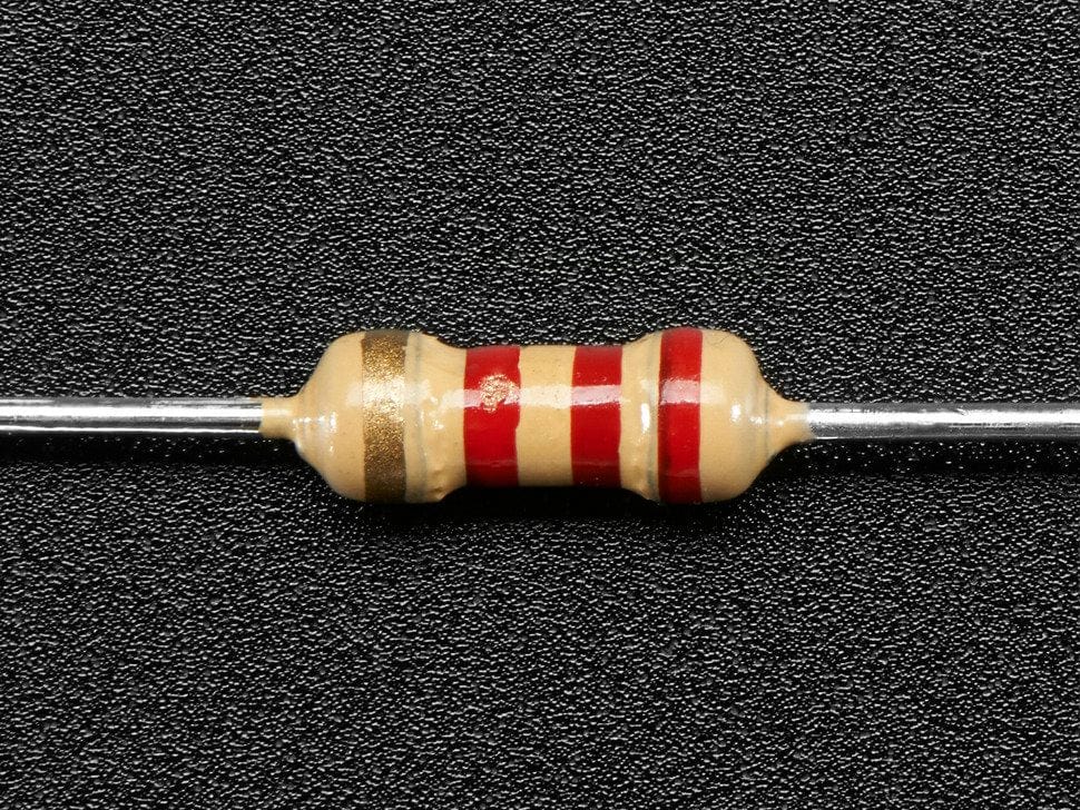 Through-Hole Resistors - 2.2K ohm 5% 1/4W - Pack of 25 - Image 2