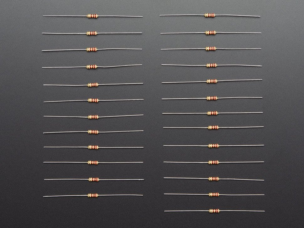 Through-Hole Resistors - 2.2K ohm 5% 1/4W - Pack of 25 - Image 3