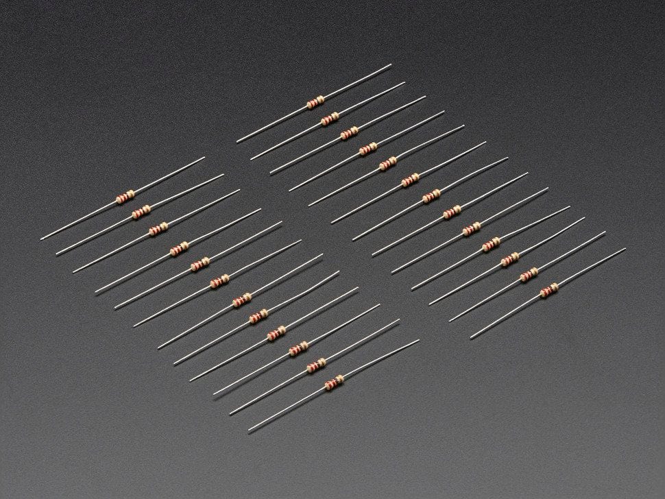 Through-Hole Resistors - 220 ohm 5% 1/4W - Pack of 25