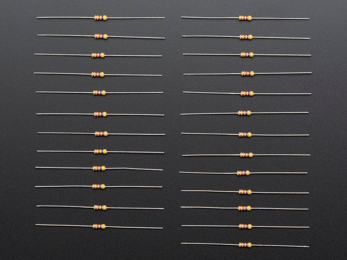 Through-Hole Resistors - 47K ohm 5% 1/4W - Pack of 25 - Image 3