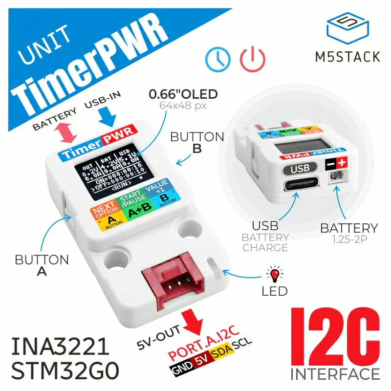 Timer Power Unit with OLED Display (INA3221) - Image 2