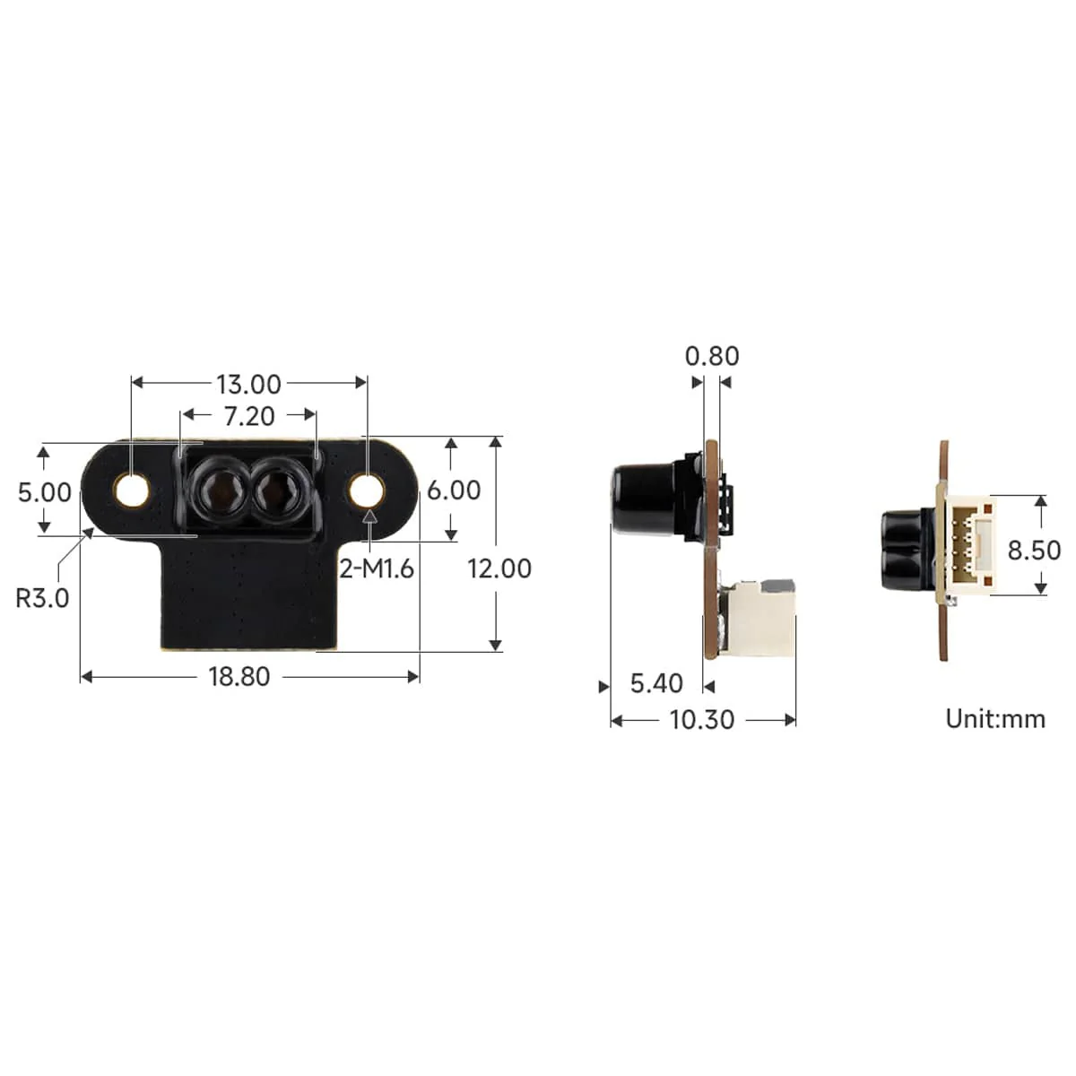 UART/I2C Mini Time of Flight Laser Range Sensor - Image 6