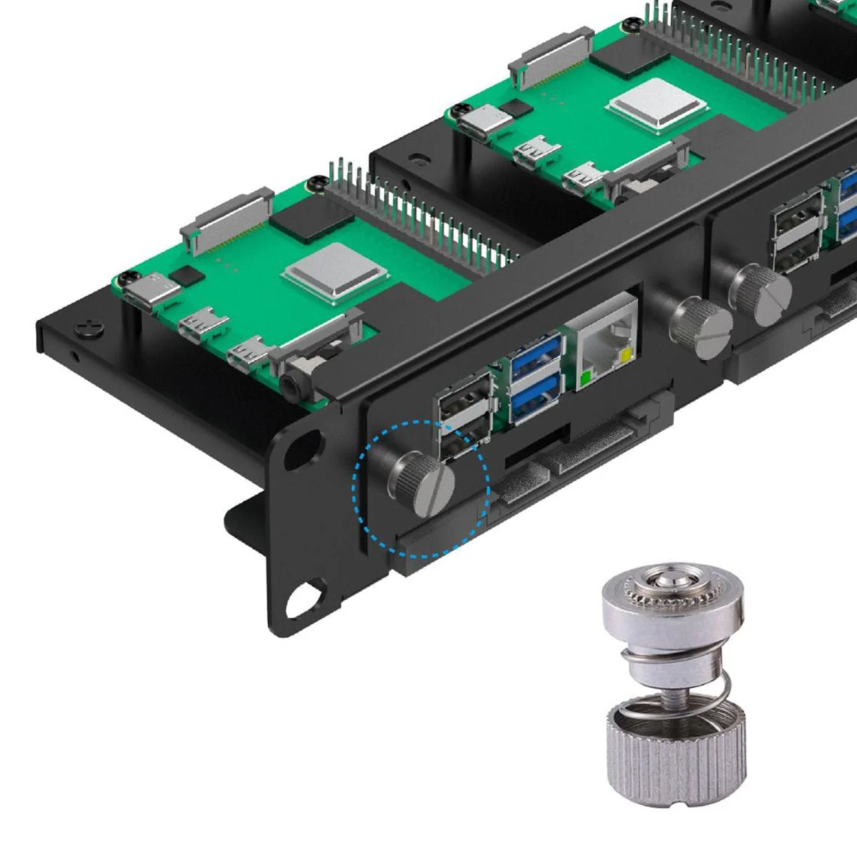 Uctronics 19" 1U Raspberry Pi Rack Mount with SSD Mounting Brackets (Holds 5x RPi) - Image 4