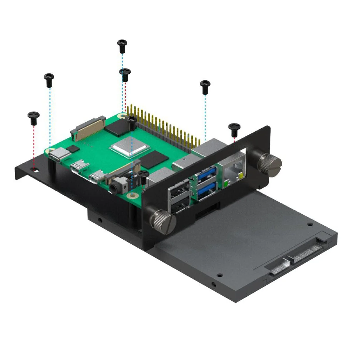 Uctronics 19" 1U Raspberry Pi Rack Mount with SSD Mounting Brackets (Holds 5x RPi) - Image 5