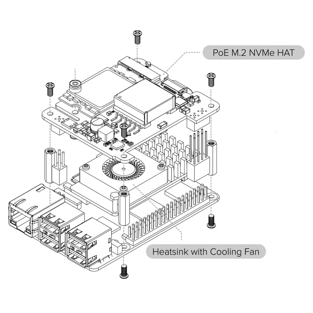 Uctronics 5V 5A PoE+ NVMe HAT for Raspberry Pi 5 (with Active Cooler) - Image 7