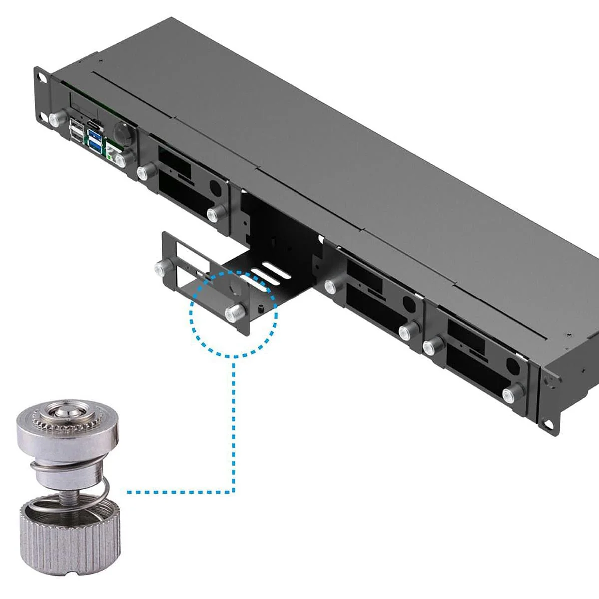 Uctronics Complete Rackmount Enclosure V2 with PoE (19" 1U) [Discontinued] - Image 3
