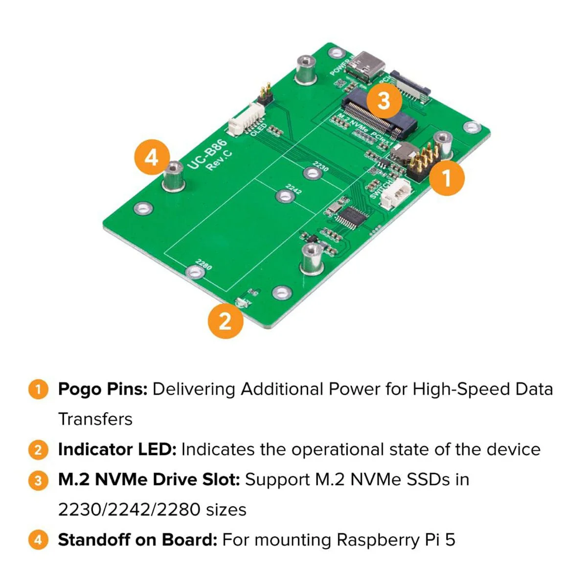 Uctronics M.2 to PCIe Adapter for Raspberry Pi - Image 2