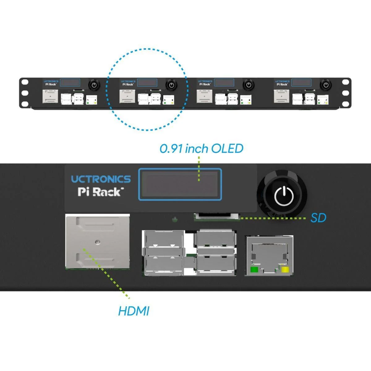 Uctronics Pi Rack - 1U PoE Rackmount for Raspberry 4 [discontinued] - Image 5
