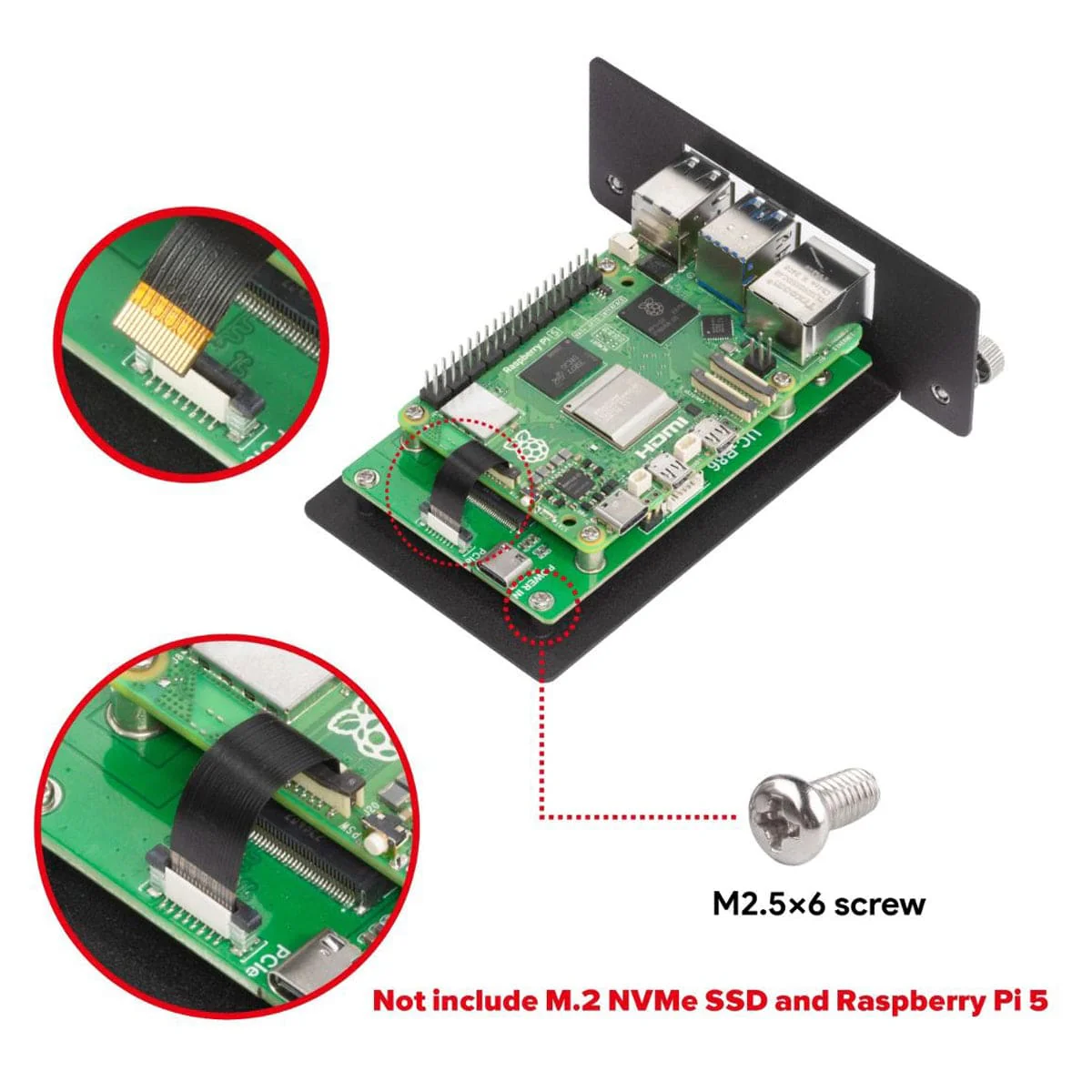 Uctronics Rack Basic for Pi 5 - 19" 1U Rack Mount with 4x M.2 Bases - Image 3
