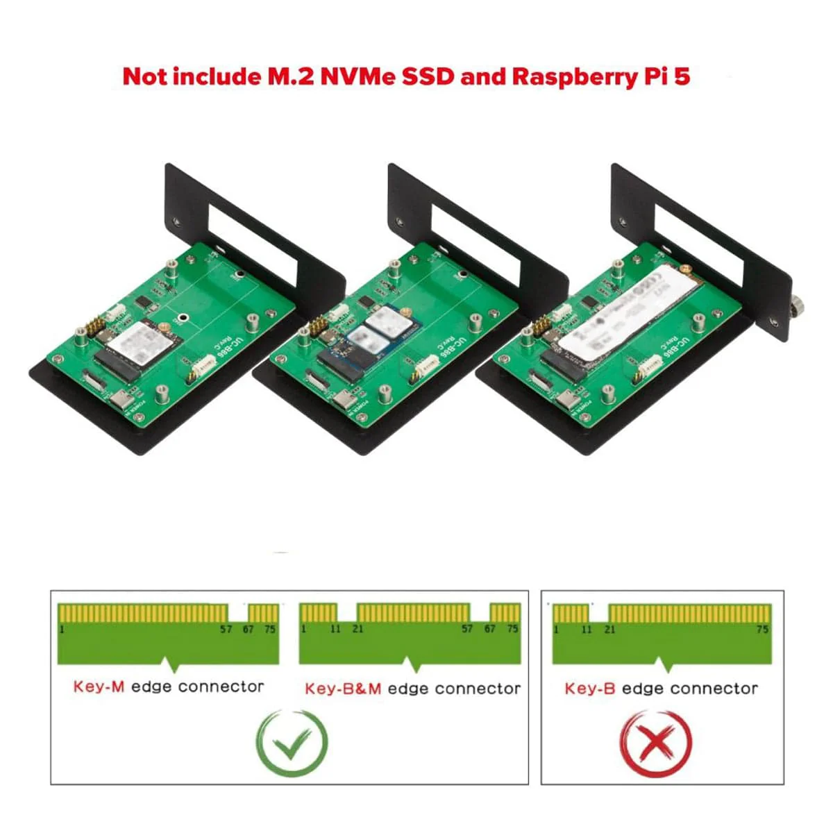 Uctronics Rack Basic for Pi 5 - 19" 1U Rack Mount with 4x M.2 Bases - Image 4