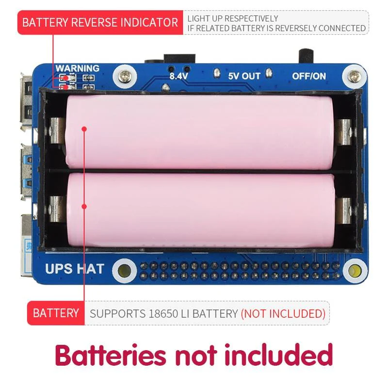 Uninterruptible Power Supply UPS HAT (A) for Raspberry Pi - Image 5