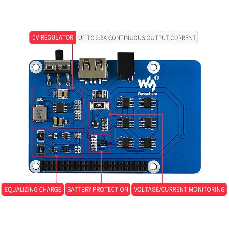 Uninterruptible Power Supply UPS HAT (A) for Raspberry Pi - Image 6