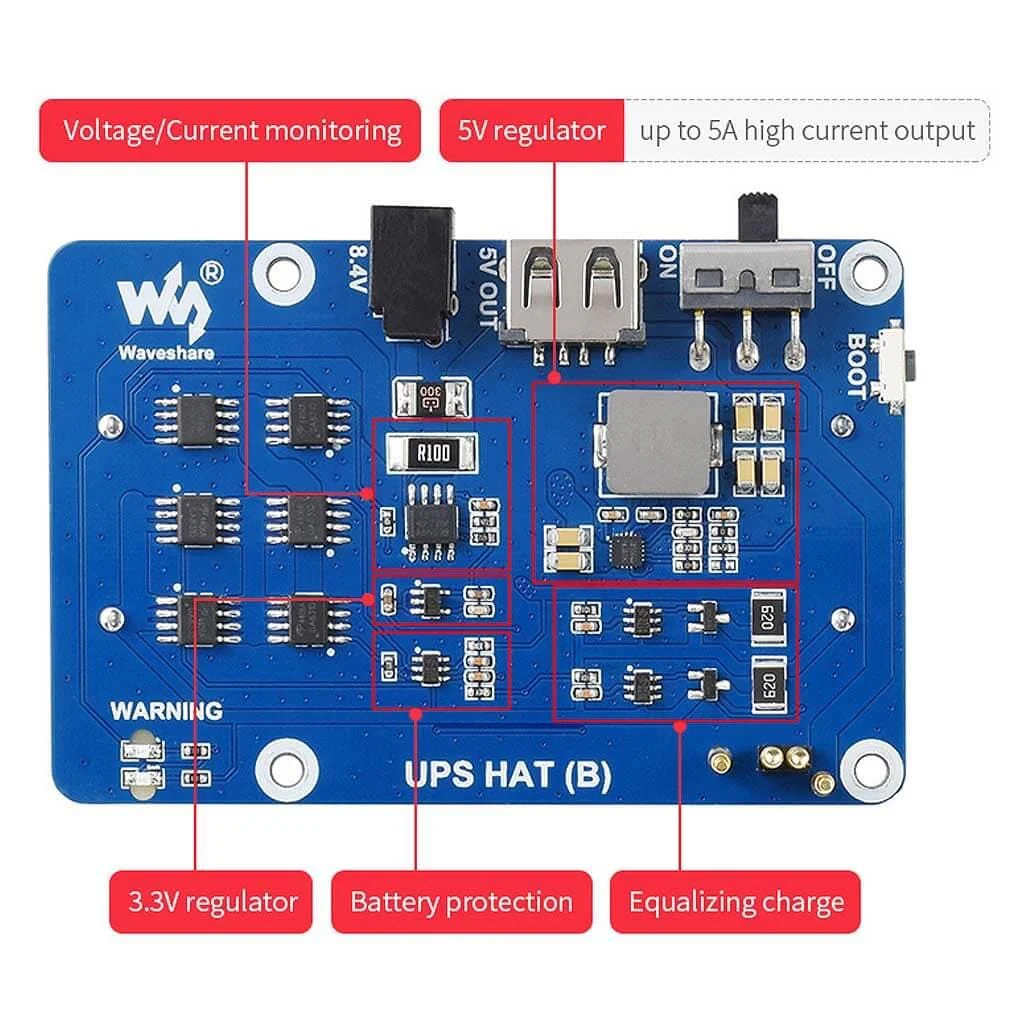 Uninterruptible Power Supply UPS HAT (B) for Raspberry Pi - Image 6