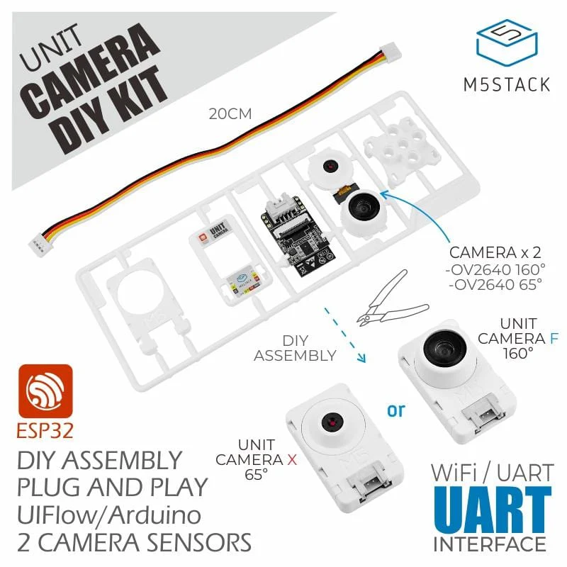 M5Stack Unit Cam Wi-Fi Camera DIY Kit (OV2640) [Discontinued] - Image 2
