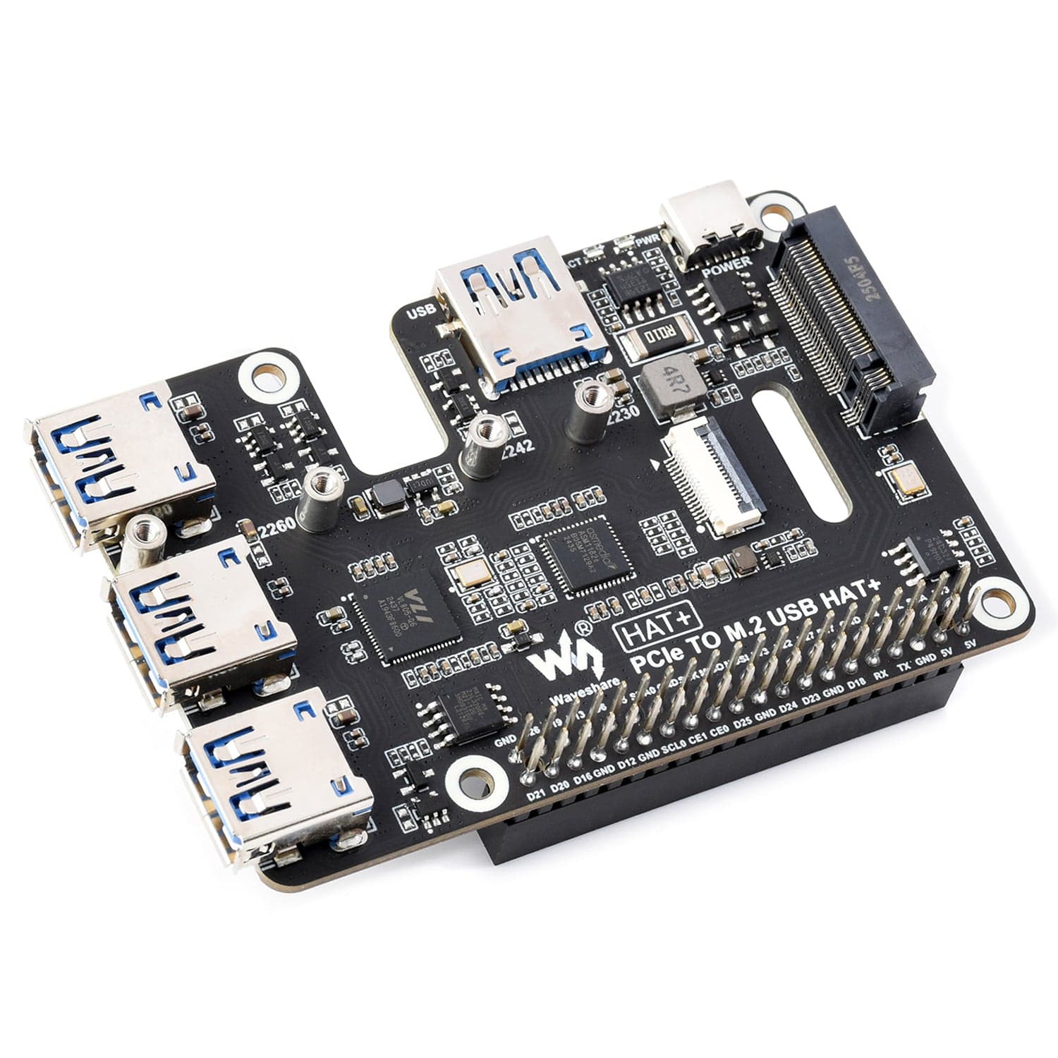 USB 3.2 Gen1 and M.2 HAT+ for Raspberry Pi 5 - Image 2