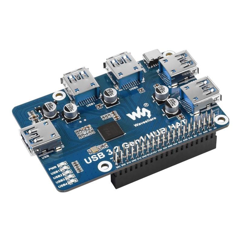 USB 3.2 Gen1 Hub HAT for Raspberry Pi