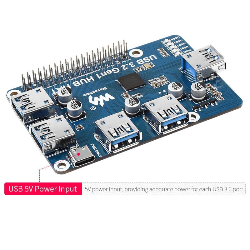 USB 3.2 Gen1 Hub HAT for Raspberry Pi - Image 5
