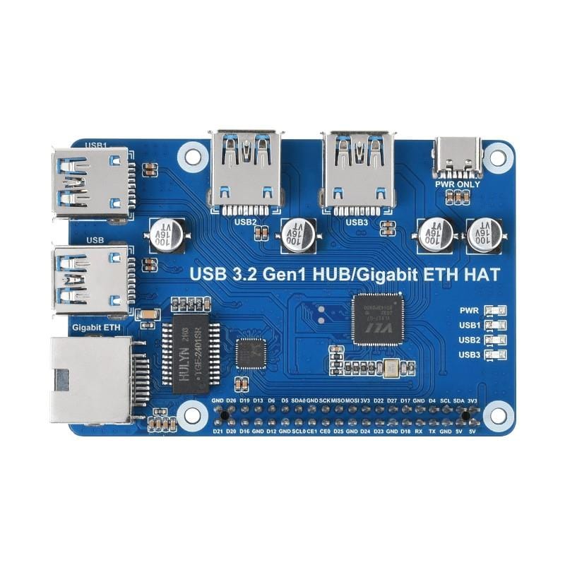 USB 3.2 Hub & Gigabit Ethernet HAT for Raspberry Pi - Image 3