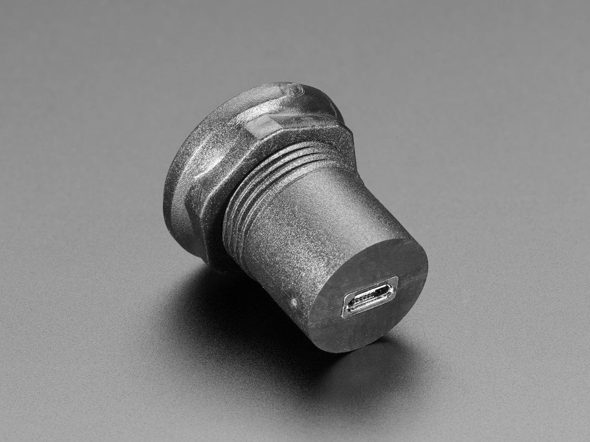 USB-A Jack to Micro-USB Jack Round Panel Mount Adapter - Image 2