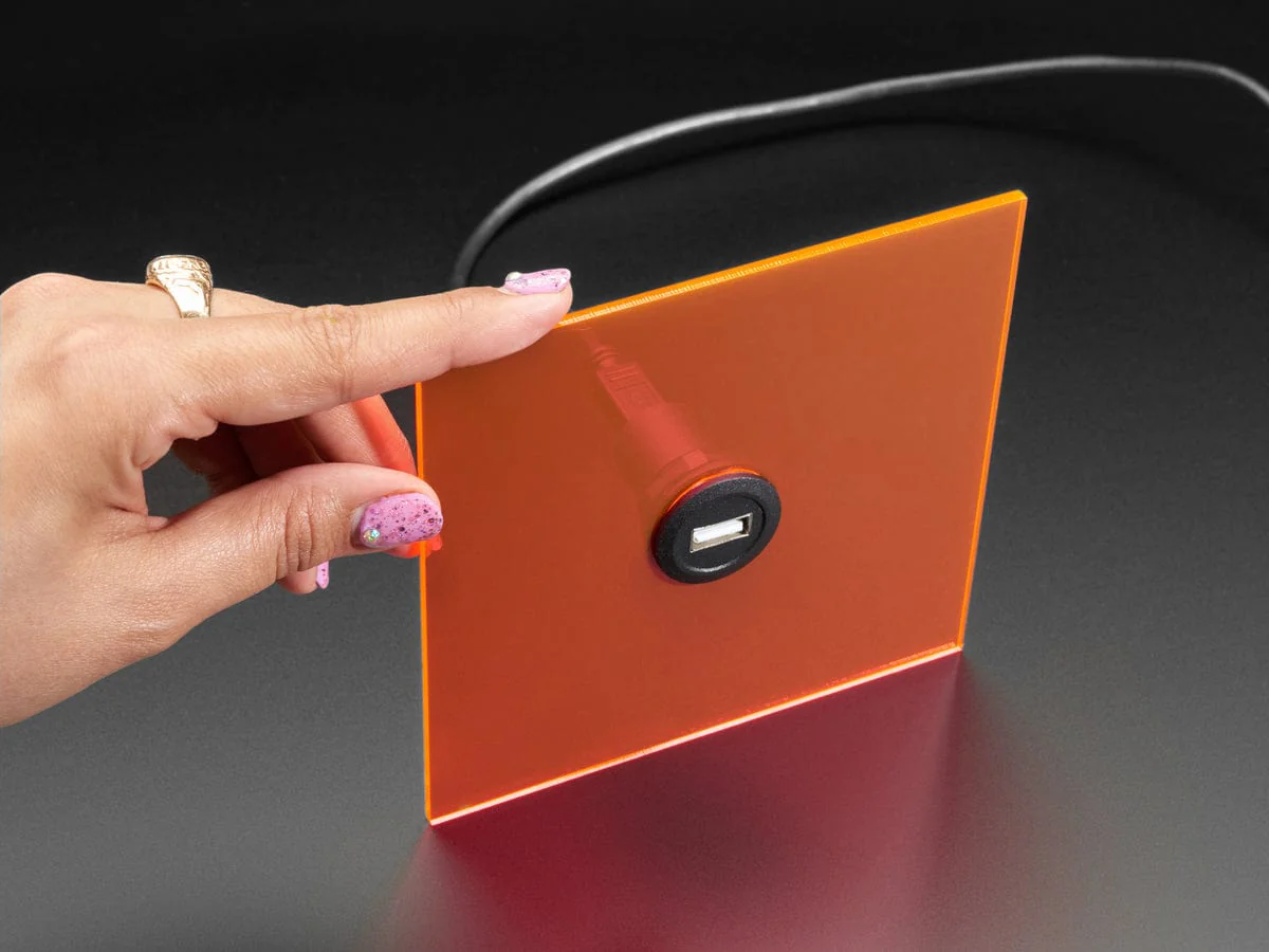USB-A Jack to Micro-USB Jack Round Panel Mount Adapter - Image 3