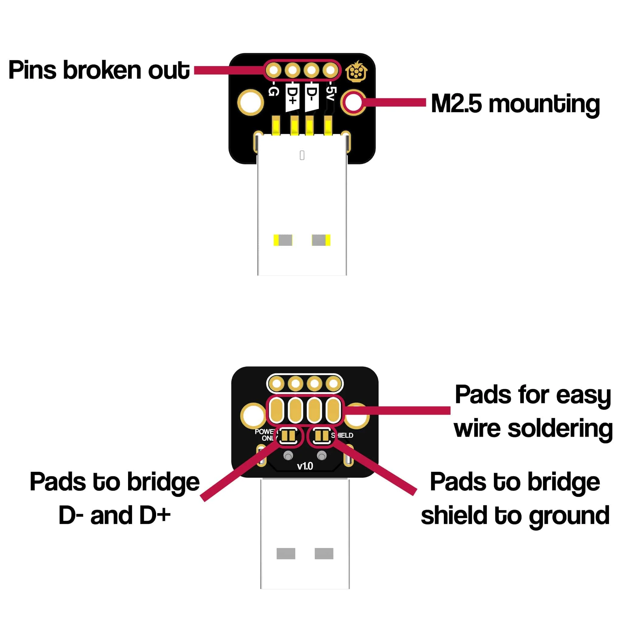 USB-A Male Breakout - Horizontal - Image 6