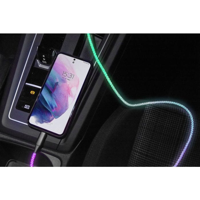 USB-A to USB Type-C cable with RGB LED Lighting (1m) - Image 5