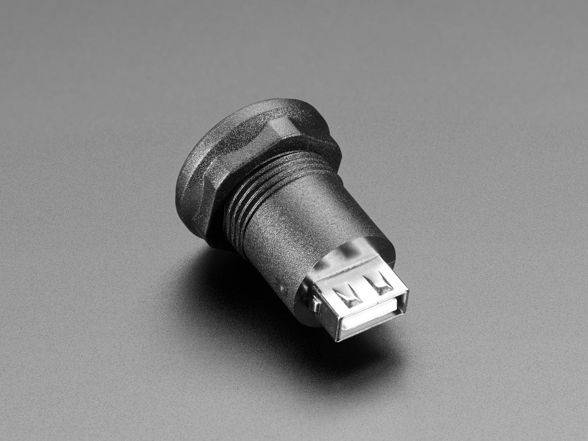 USB B Jack to USB A Jack Round Panel Mount Adapter - Image 2