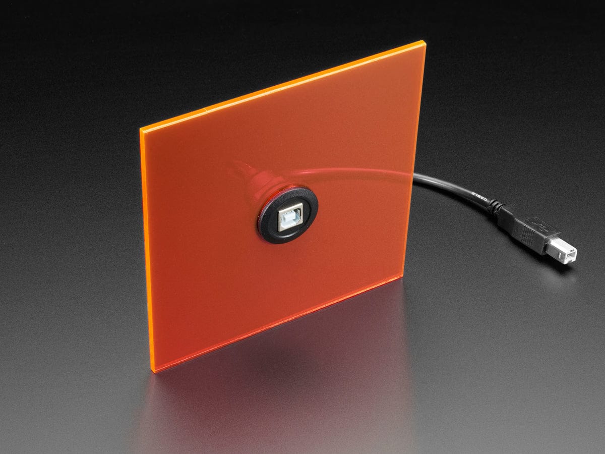 USB B Round Panel Mount Extension Cable - 30cm - Image 2