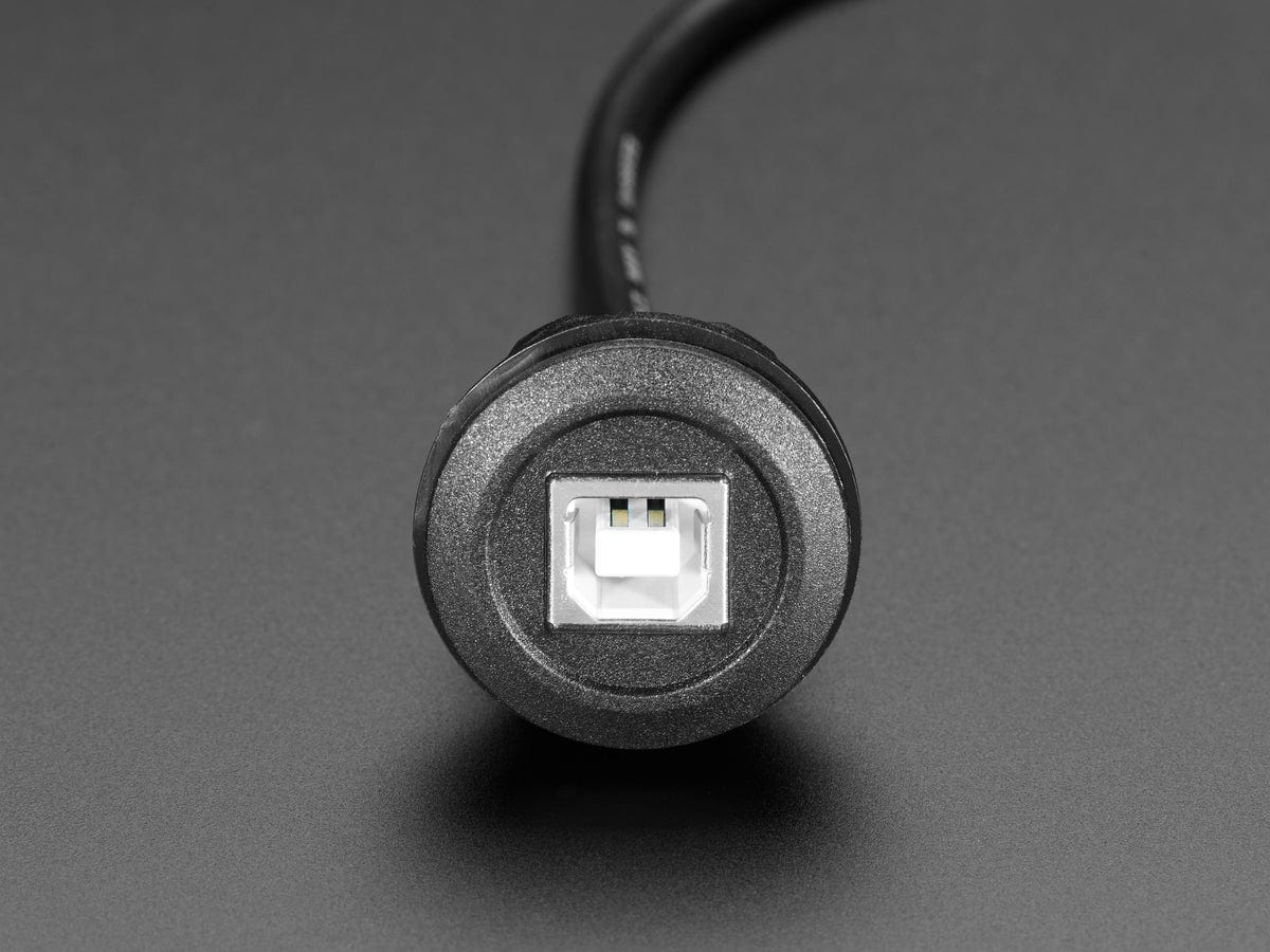 USB B Round Panel Mount Extension Cable - 30cm - Image 3
