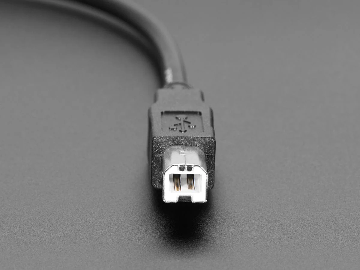 USB B Round Panel Mount Extension Cable - 30cm - Image 4