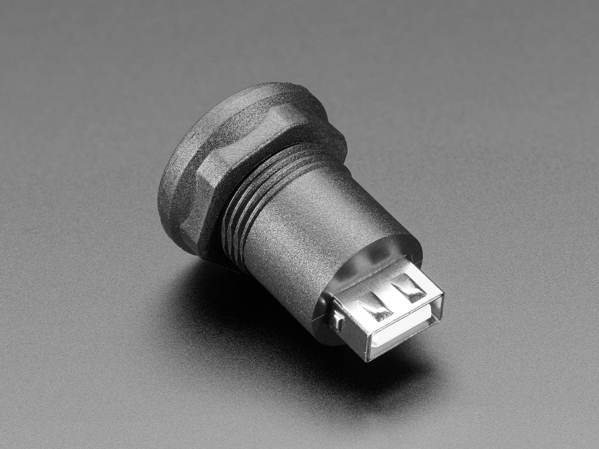 USB C Jack to USB A Jack Round Panel Mount Adapter - Image 2