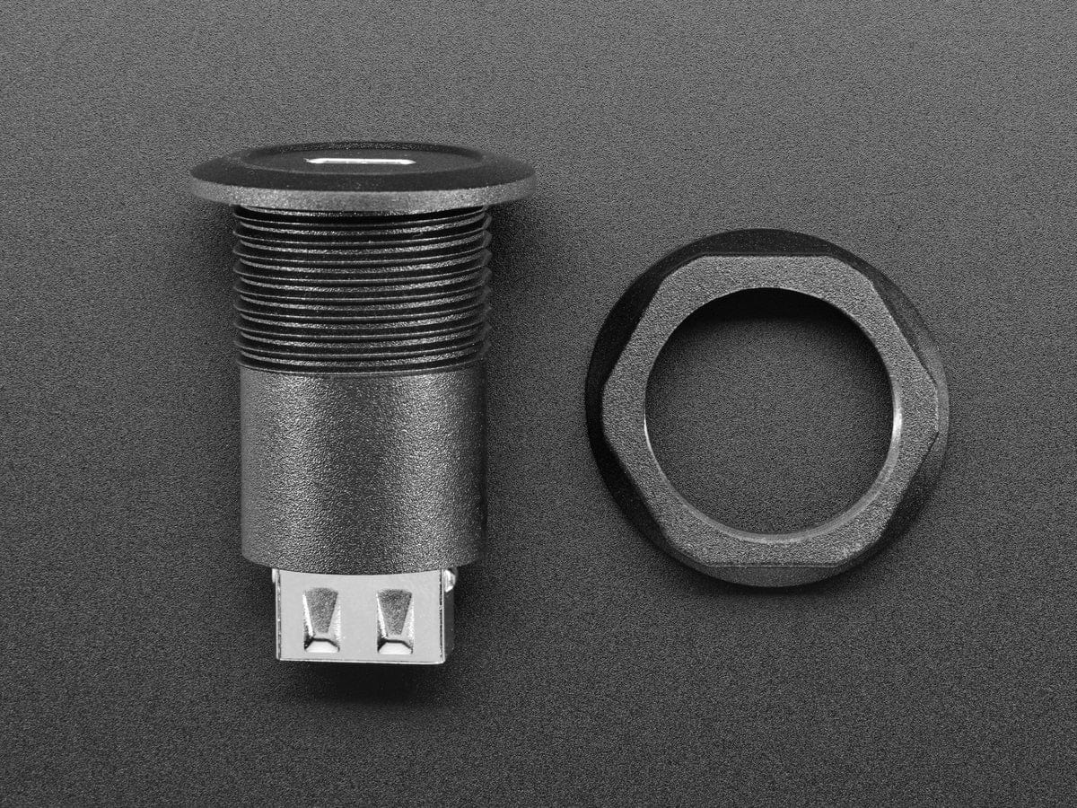 USB C Jack to USB A Jack Round Panel Mount Adapter - Image 4