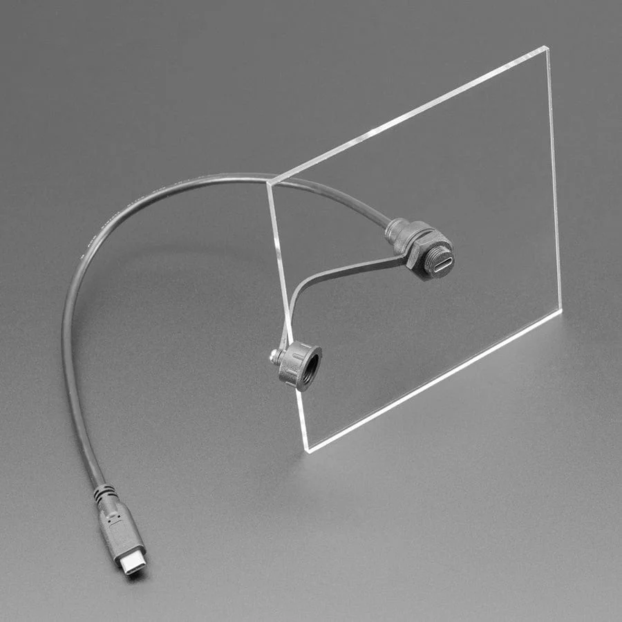 USB C Small Round Panel Mount Extension Cable - Image 2