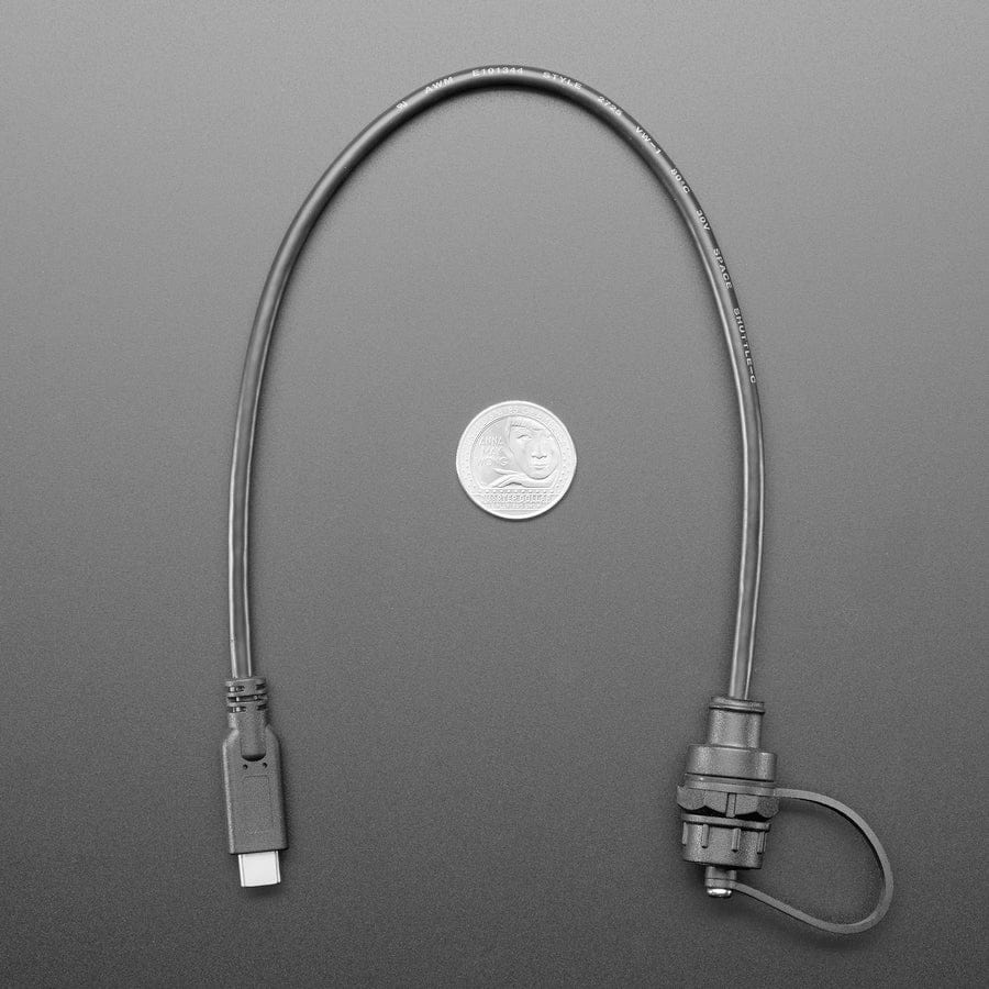 USB C Small Round Panel Mount Extension Cable - Image 5