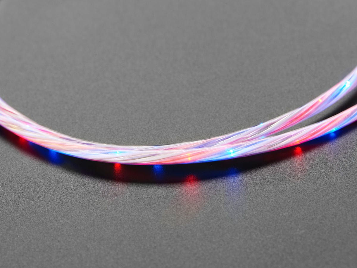 USB micro B Cable with LEDs - Blue and Red (1 meter) [Discontinued] - Image 2
