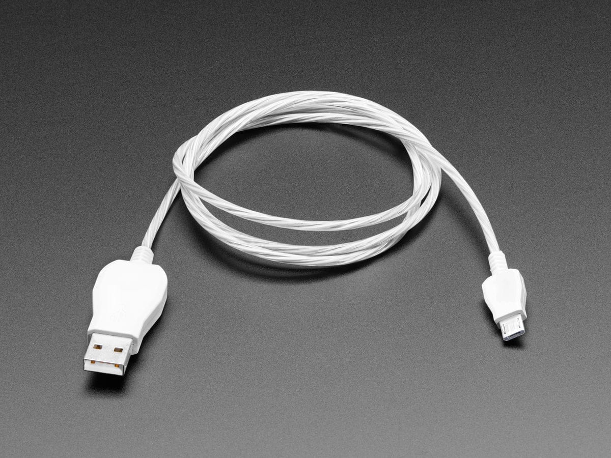 USB micro B Cable with LEDs - Blue and Red (1 meter) [Discontinued] - Image 3