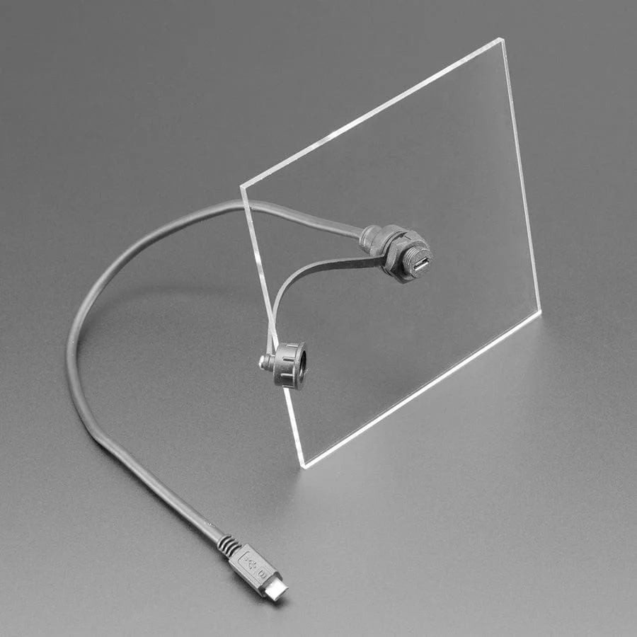 USB Micro B Small Round Panel Mount Extension USB Cable - Image 2