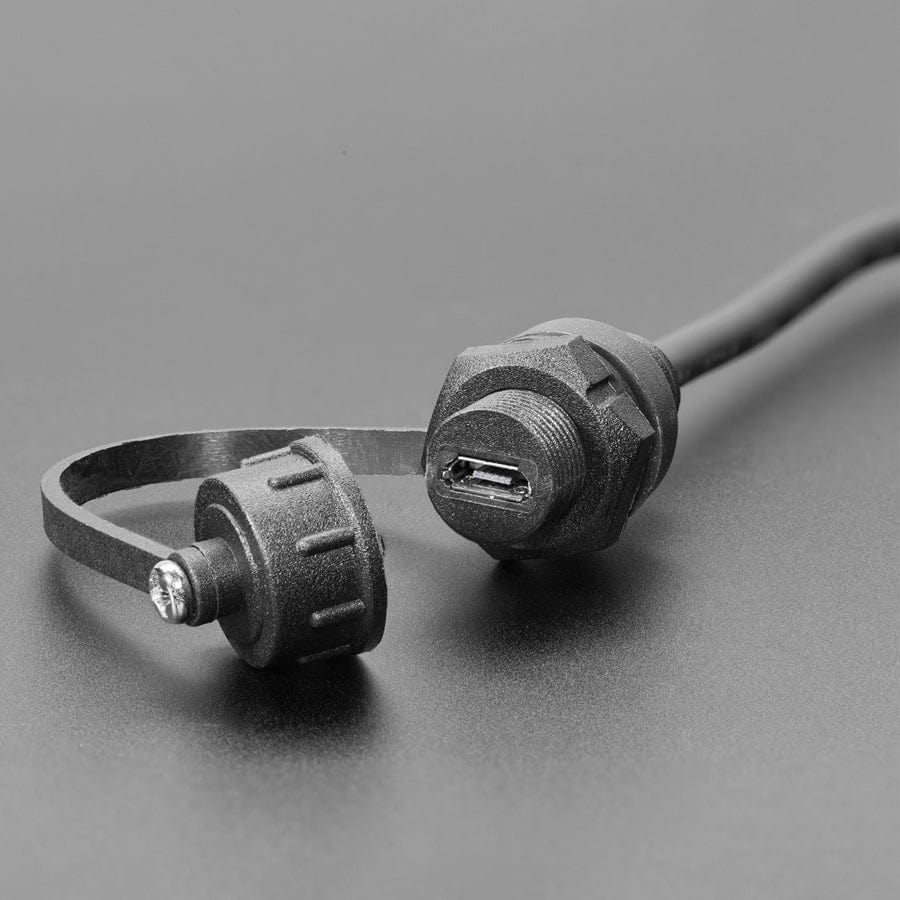 USB Micro B Small Round Panel Mount Extension USB Cable - Image 3