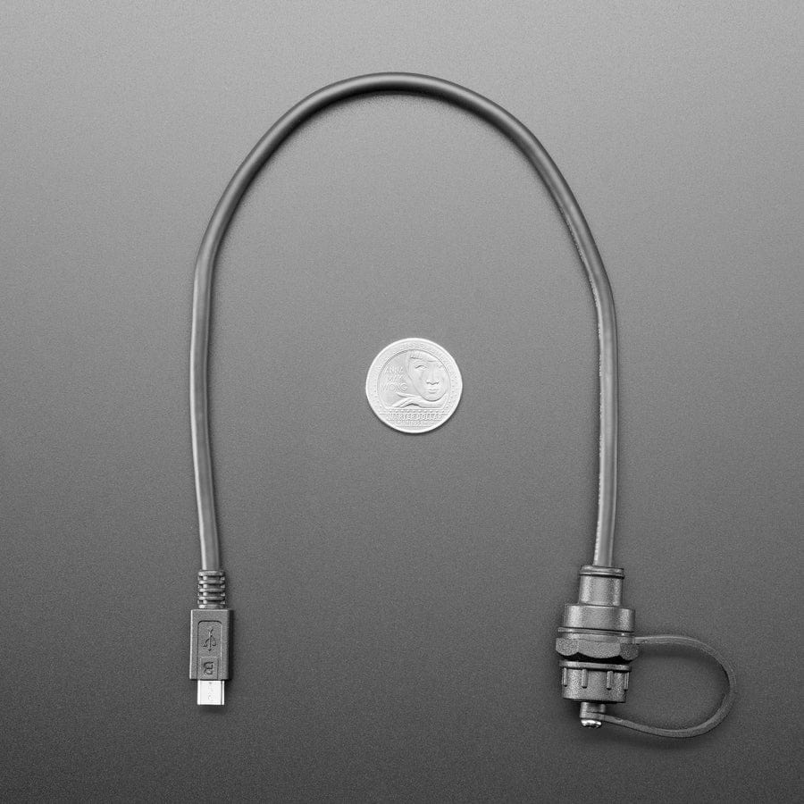 USB Micro B Small Round Panel Mount Extension USB Cable - Image 5